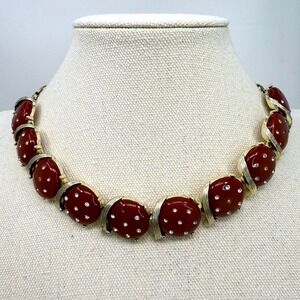 Rhinestone Thermoset Vintage Necklace Choker Retro MCM